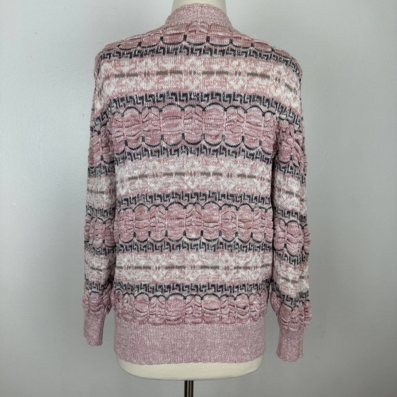 Vintage Pink bow knit Cardigan coquette Kawaii Princess Ballerina Barbie medium - Picture 7 of 11